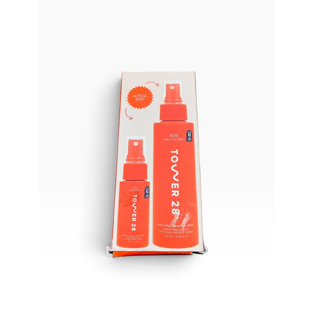 Tower 28 SOS Daily Rescue Facial Spray Duo 4 oz + 1 oz Set New